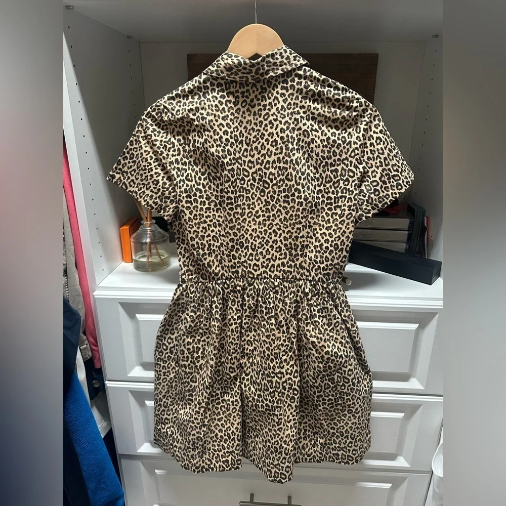 J. Crew A Line Shirt Dress in Leopard Chino for Women